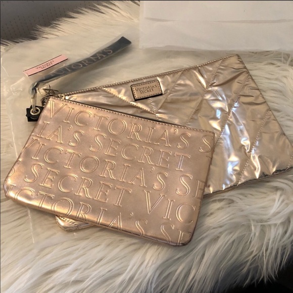 Victoria's Secret Handbags - Victoria’s Secret 2 Wristlet Clutch shimmer gold
